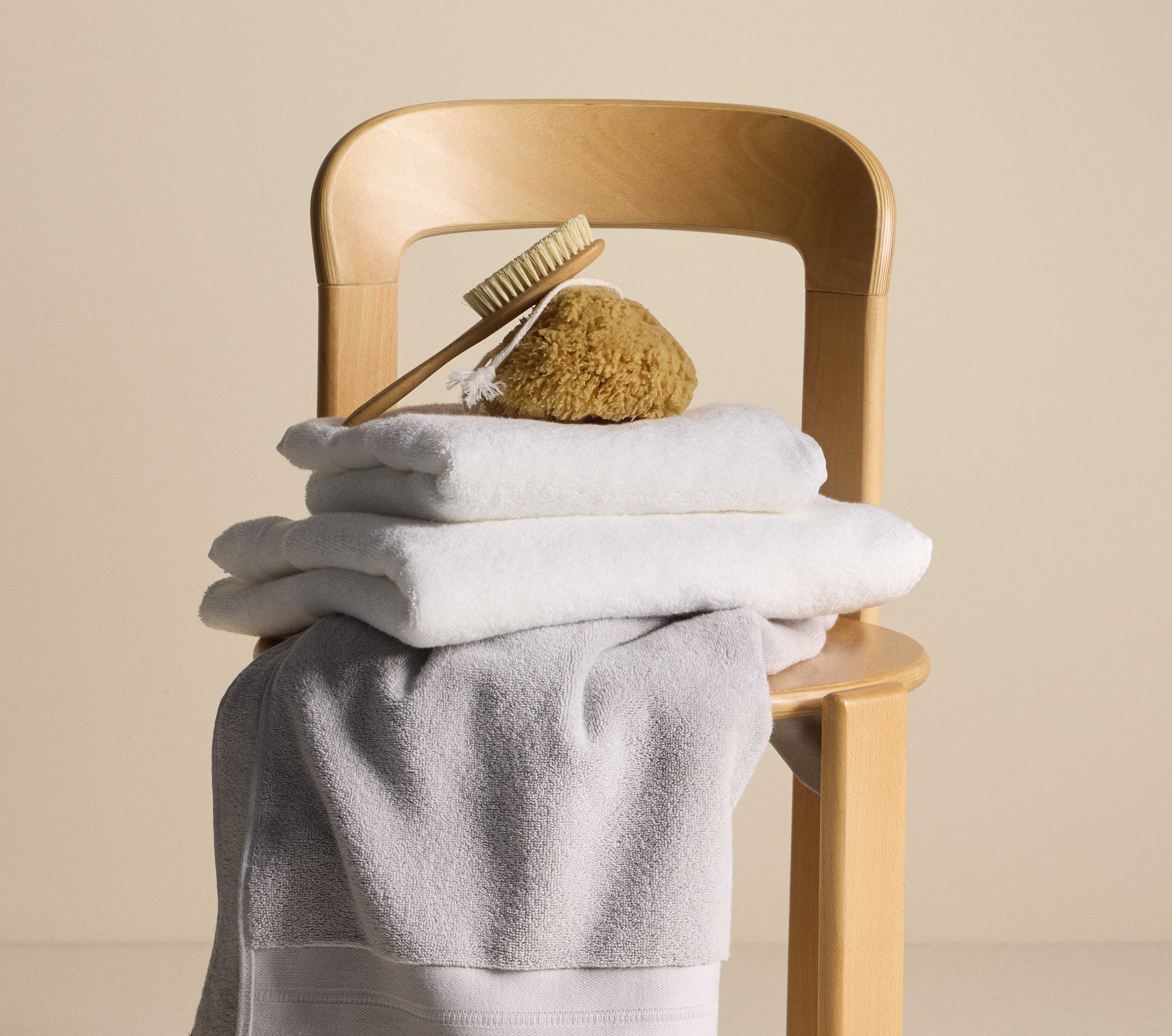 Towels and brush